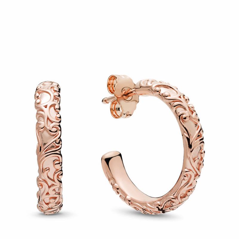 Pandora Rose™ Regal Beauty Hoop Earrings Sale NZ (648725-ZEM)